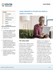 Using Telehealth to Provide Care Delivery Options to Patients